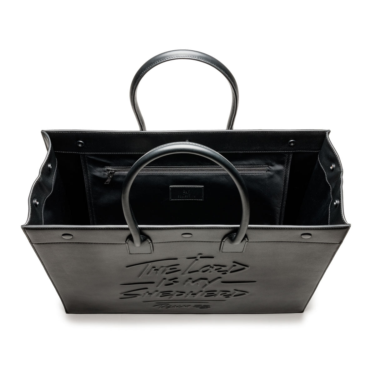 Psalm 23 Large Tote Genuine Leather - Black