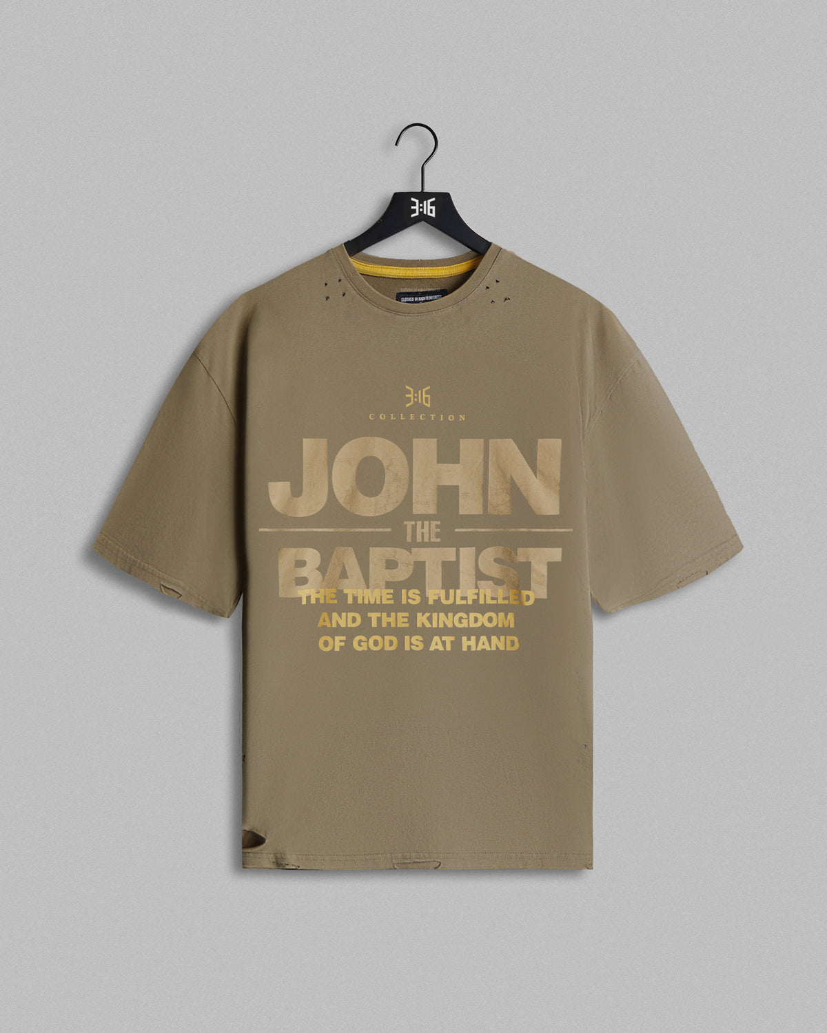 3:16 Collection T-Shirt John The Baptist Oversized Tee - Olive