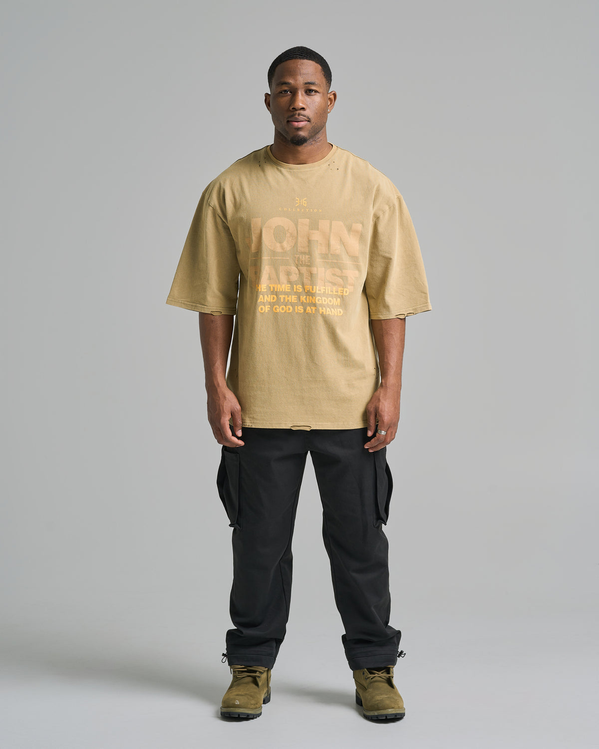 3:16 Collection T-Shirt John The Baptist Oversized Tee - Olive