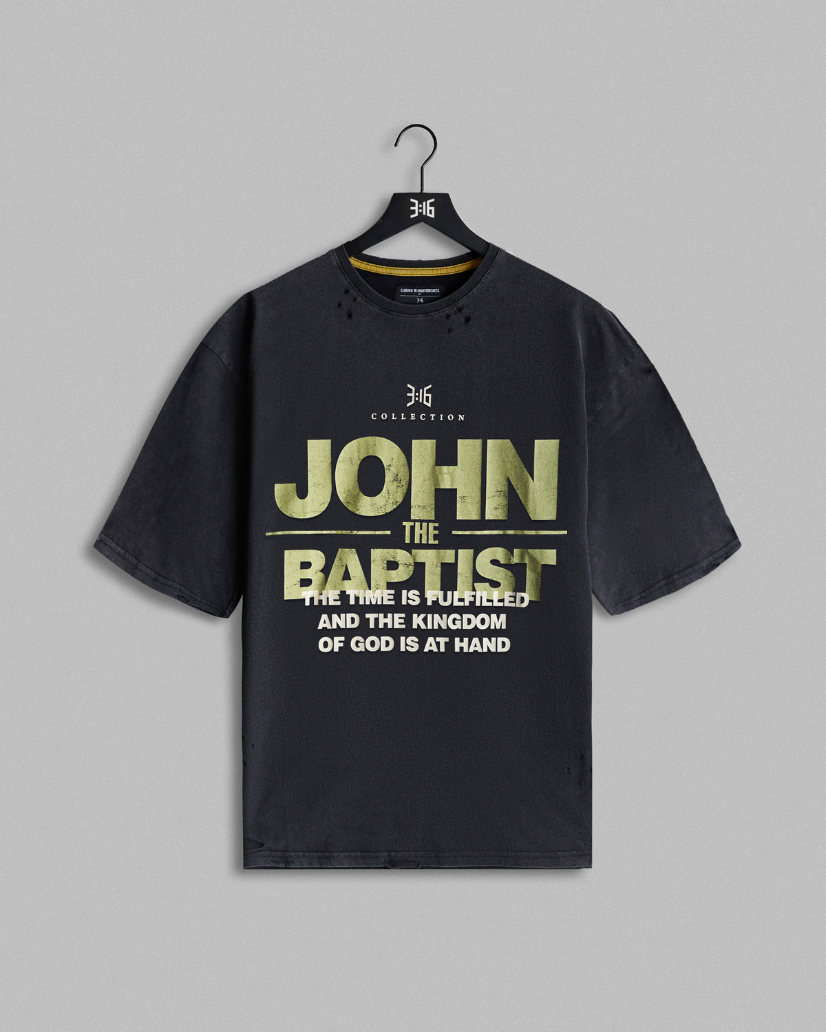 316collection T-Shirt John The Baptist Oversized Tee - Black