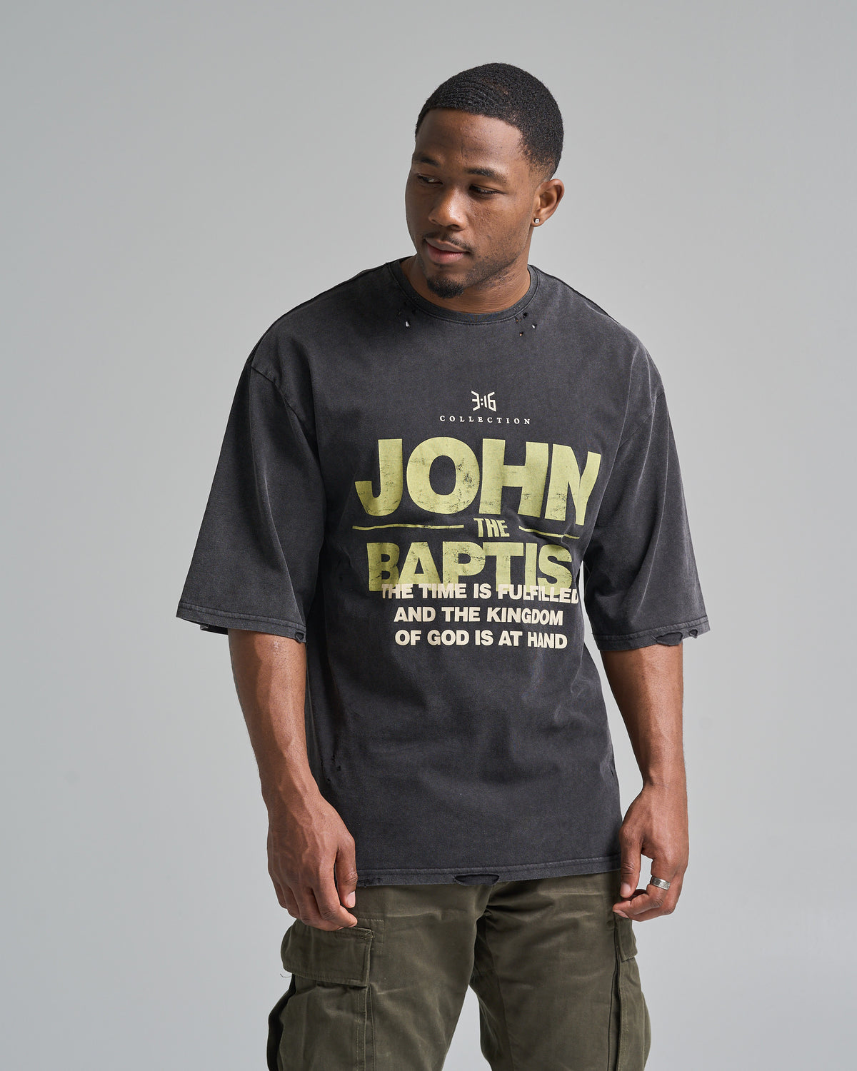 316collection T-Shirt John The Baptist Oversized Tee - Black