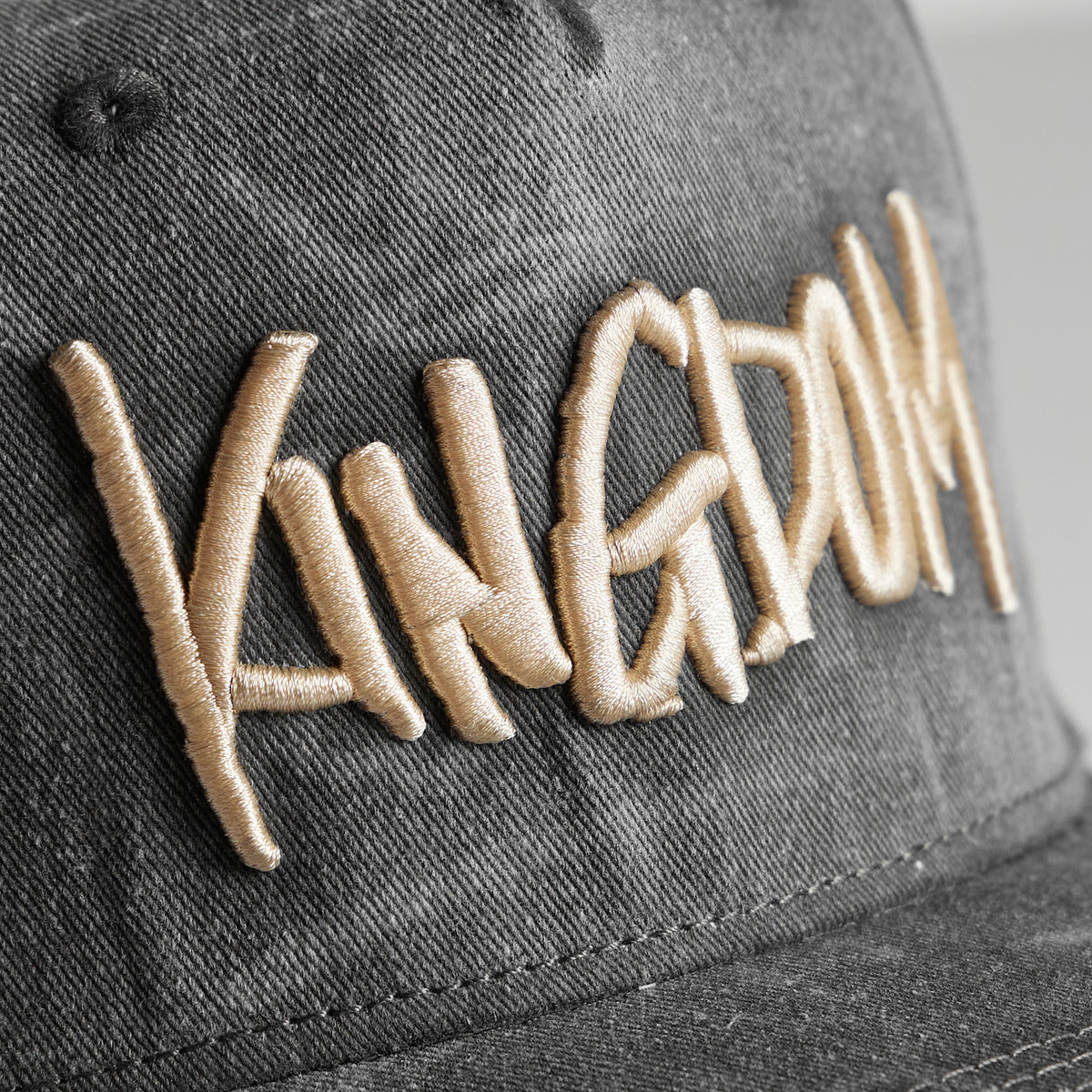 Kingdom Distressed Cap - Black Grey