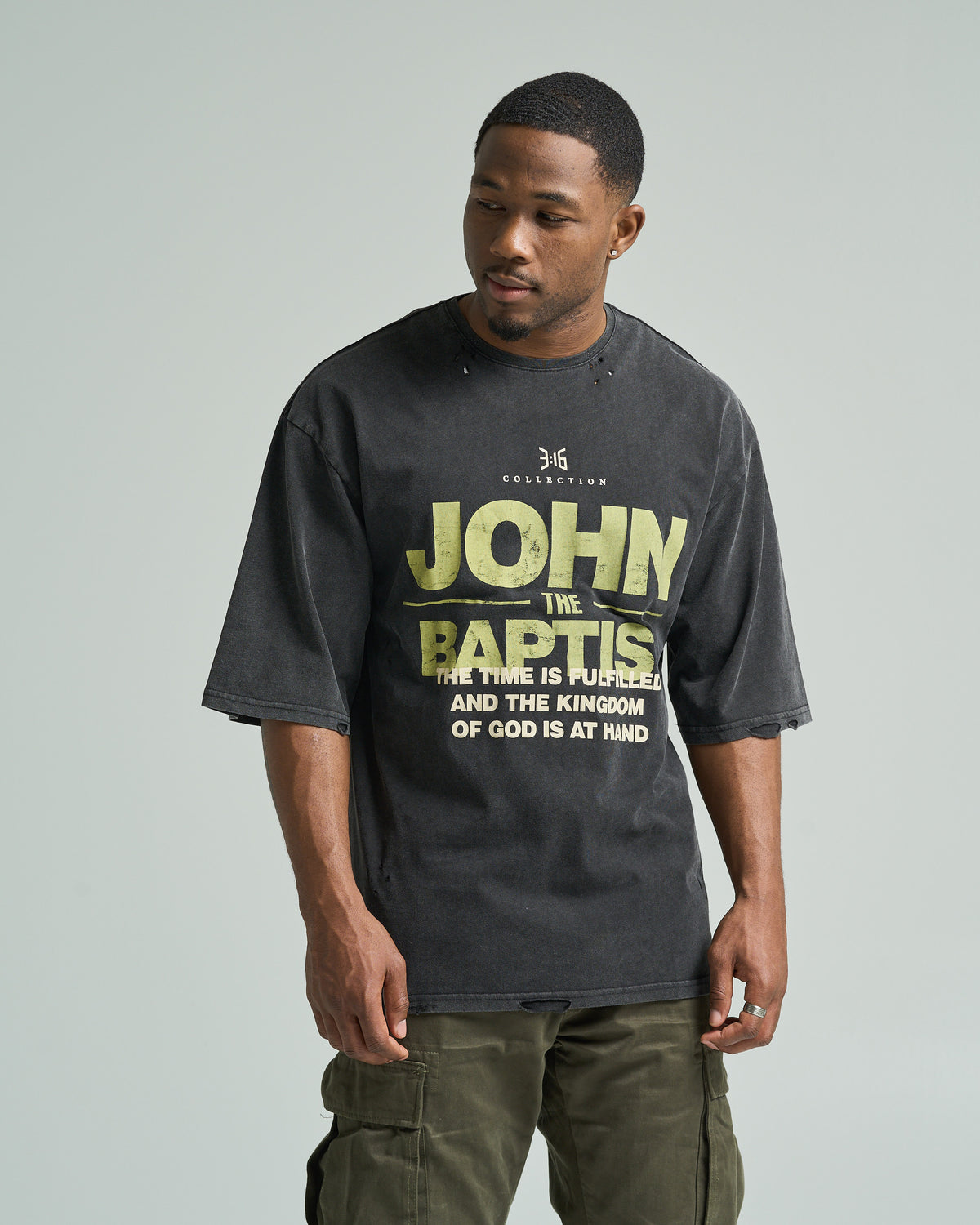 John The Baptist Oversized Tee - Black