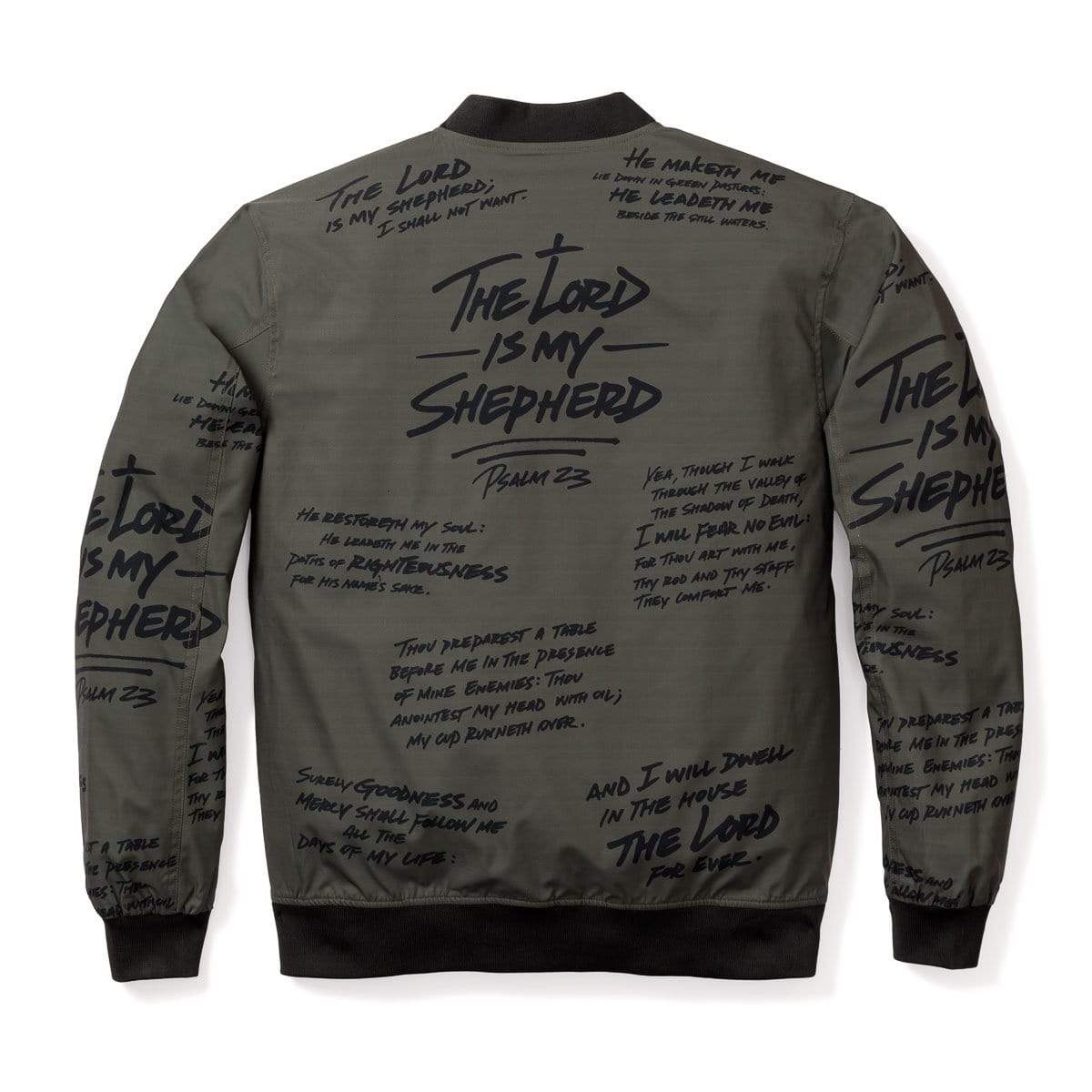 3:16 Collection Jacket Psalm 23 Bomber Jacket - Army