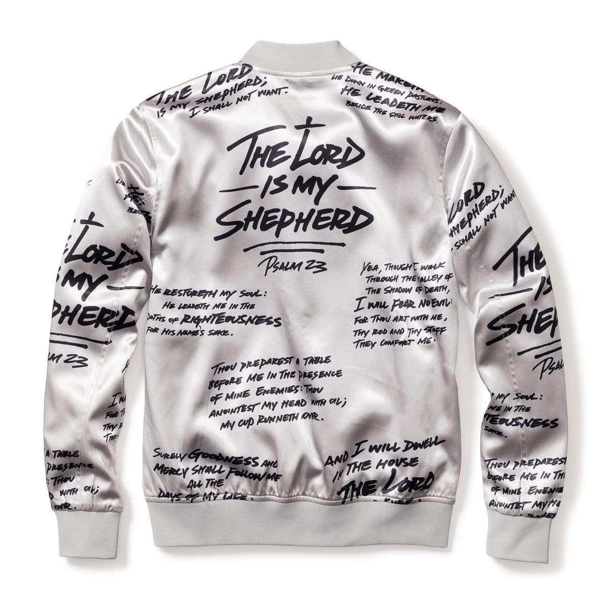 3:16 Collection Jacket Psalm 23 Bomber Jacket - Platinum