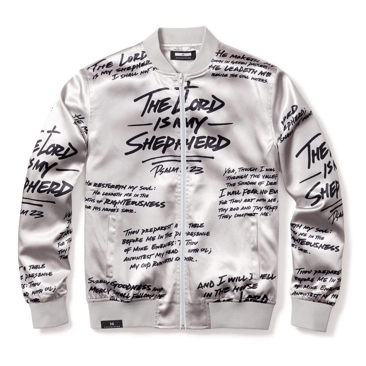 3:16 Collection Jacket XS Psalm 23 Bomber Jacket - Platinum