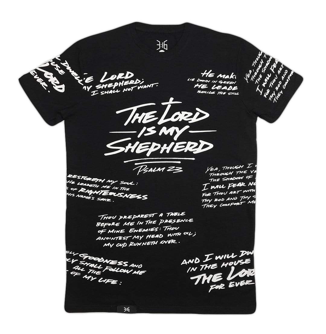 316collection Apparel Psalm 23 - All Over Premium Tee - Black