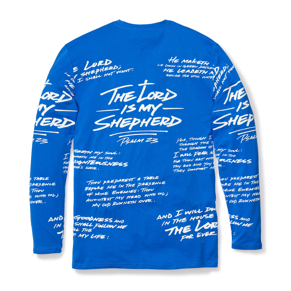 316collection T-Shirt PSALM 23 - ALL OVER LONG SLEEVE - ROYAL BLUE